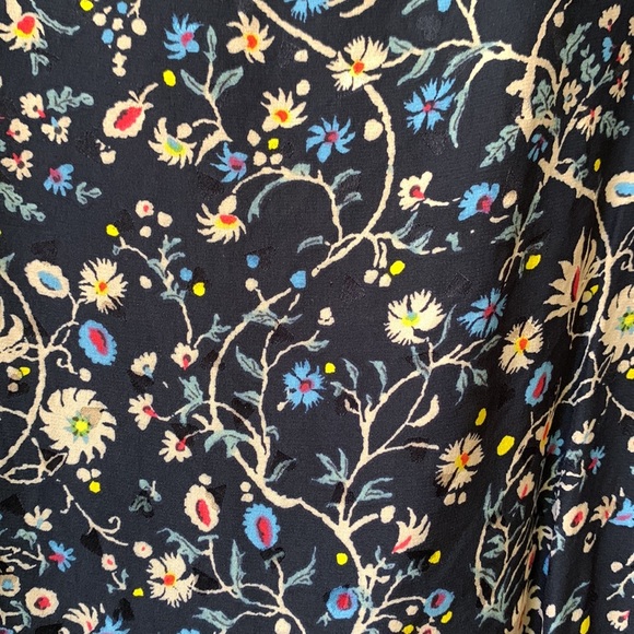 Rebecca Taylor Vivianna Floral Vine Silk Blouse Bows Tie Shoulder - Picture 8 of 10